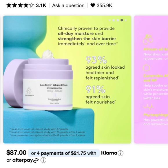 DRUNK ELEPHANT Lala Retro Whipped Cream Crème Fouettée Travel Size Mini - Picture 7 of 7